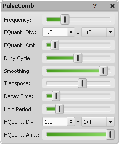 PulseComb parameter editor window